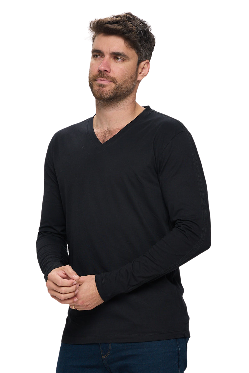 Men's Long Sleeve V-Neck Shirt