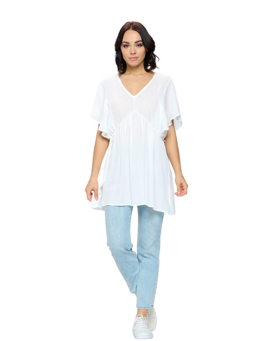 Flowy Short-Sleeve Shirt